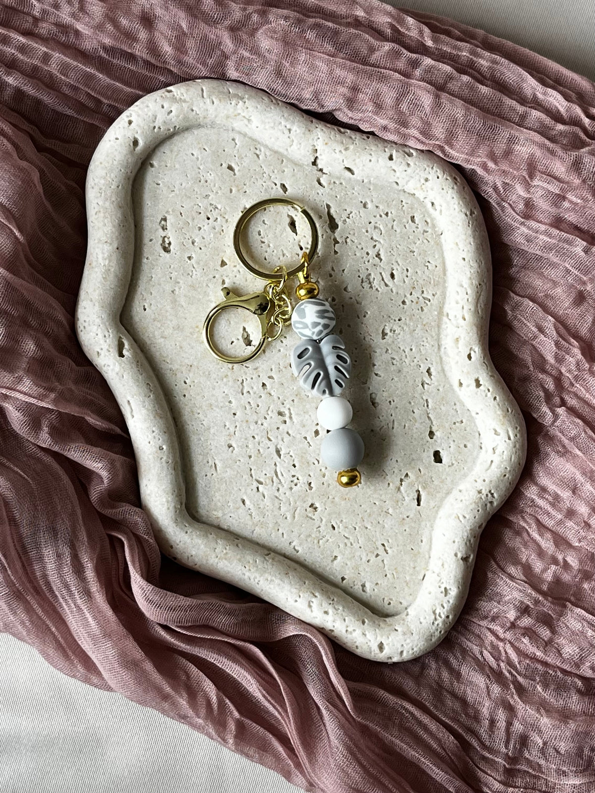Sleutelhanger blad kralen – handgemaakt bohemian accessoire
